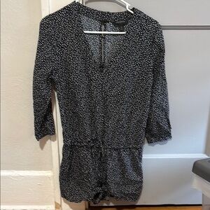 Banana Republic Black and White Patterned Romper